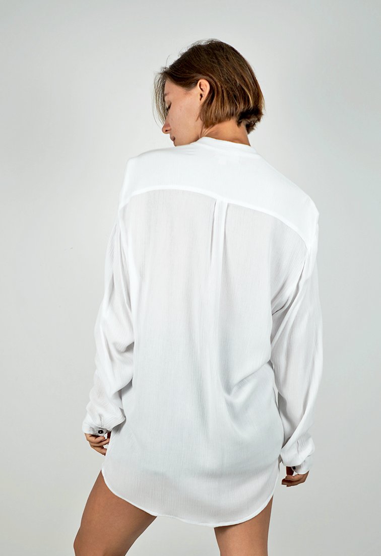 Iris White Long Sleeves Polo Shirt
