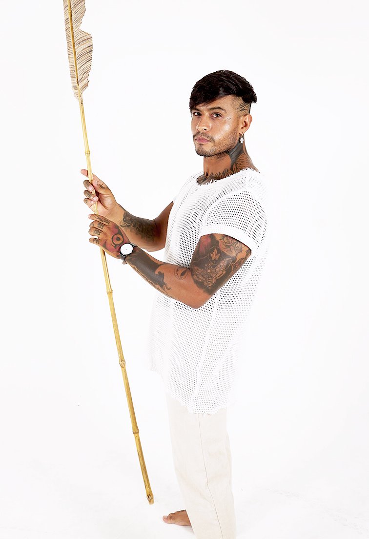 Celestino White Mesh T Shirt - DANIEL PHILIP