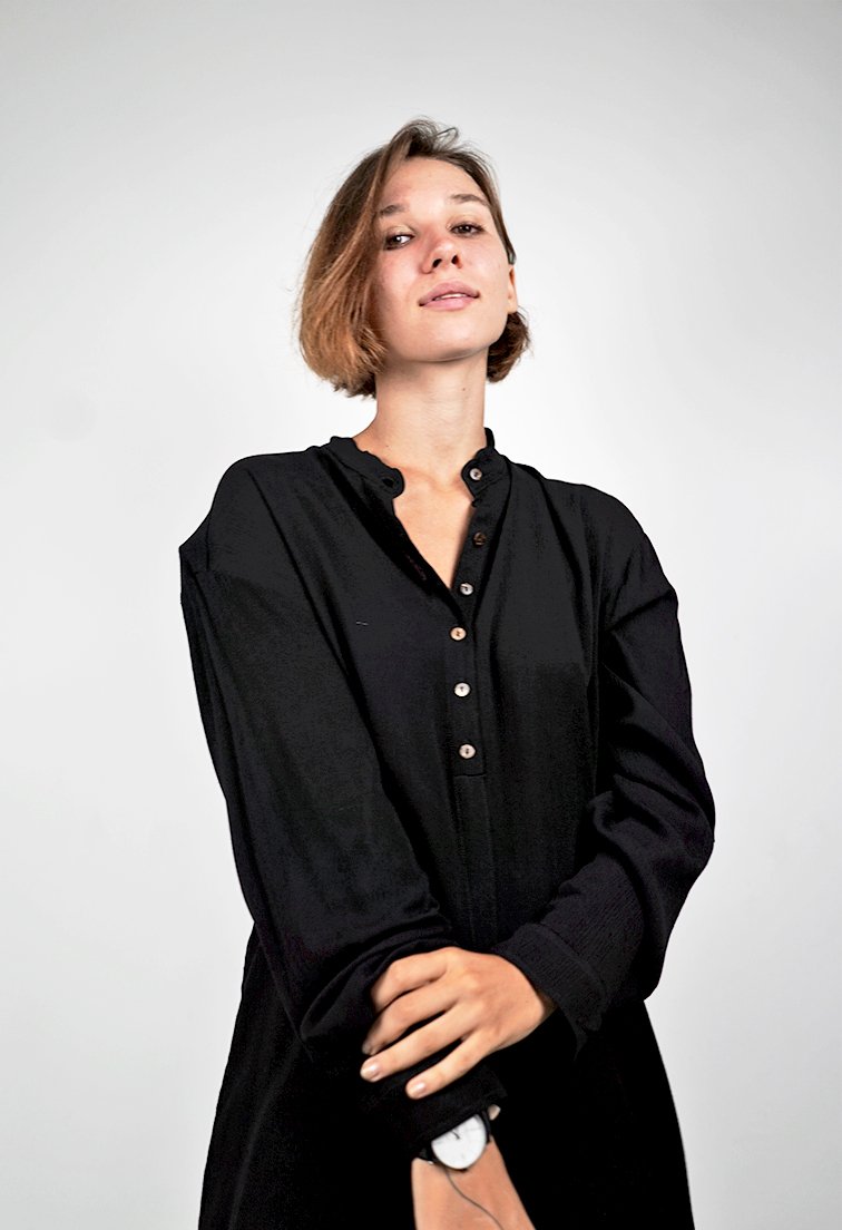 Iris Black Long Sleeves Top
