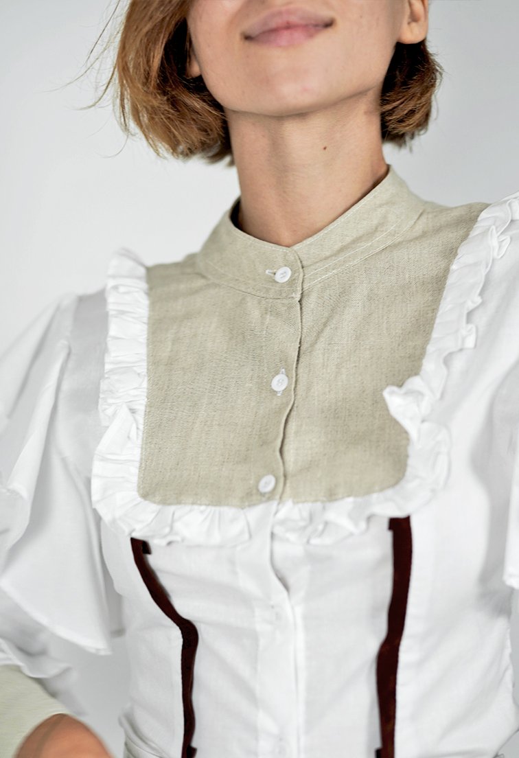 Niovi White Ruffle Long Sleeves Blouse
