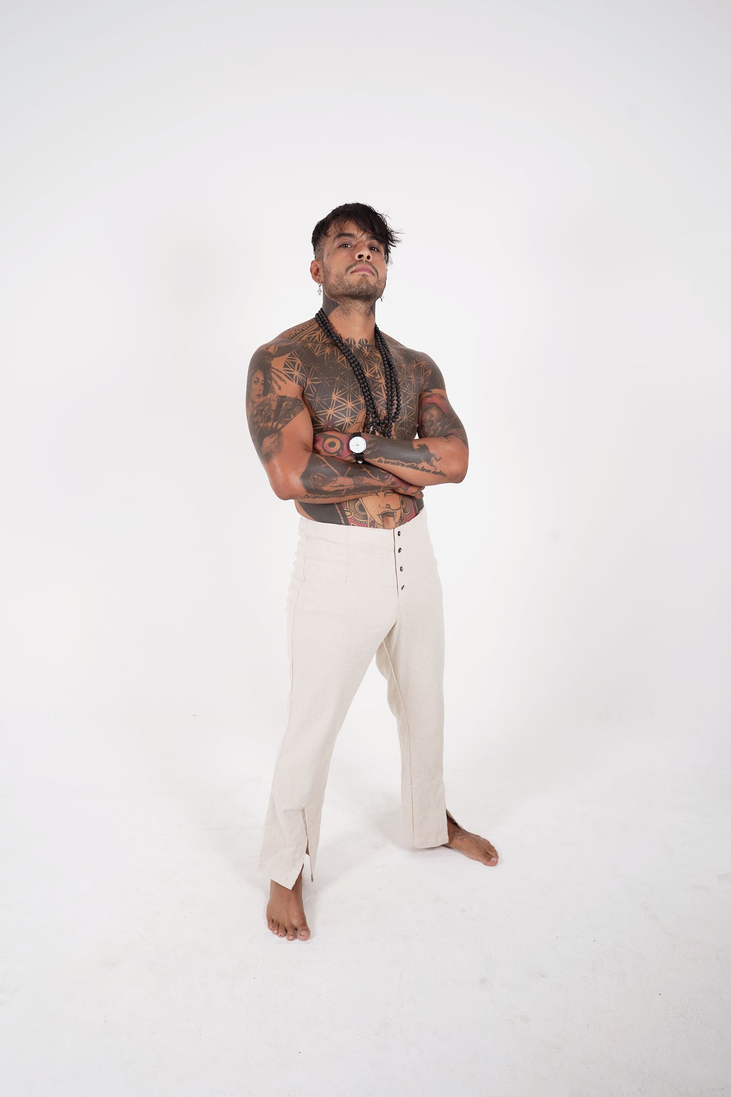 Solomon Classy White Buttoned Pants - DANIEL PHILIP