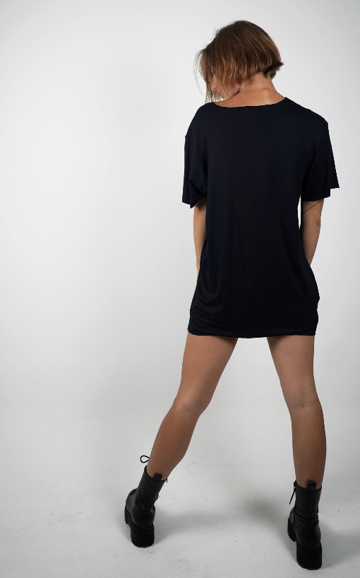 Rica Black Scoop Neck Shirt