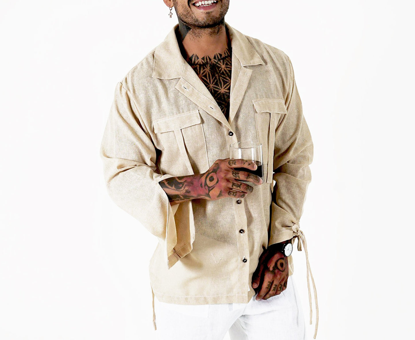 El Mejor - Notched Collar Long Sleeve Shirt - DANIEL PHILIP
