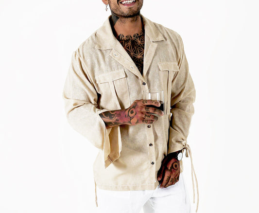 El Mejor - Notched Collar Long Sleeve Shirt - DANIEL PHILIP