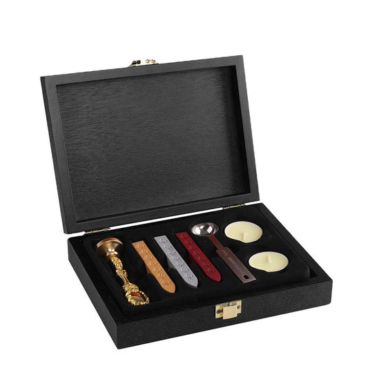 Antique Wooden Wax Seal Stamp Set - Limited Edition